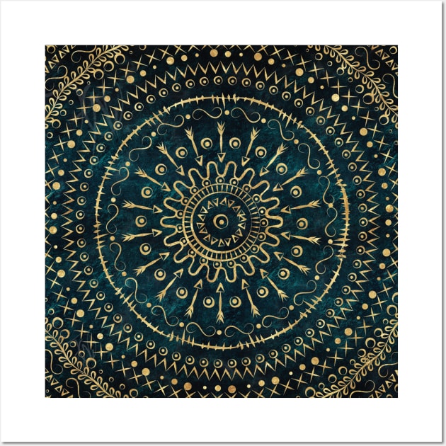 Geometric tribal gold mandala Wall Art by InovArtS